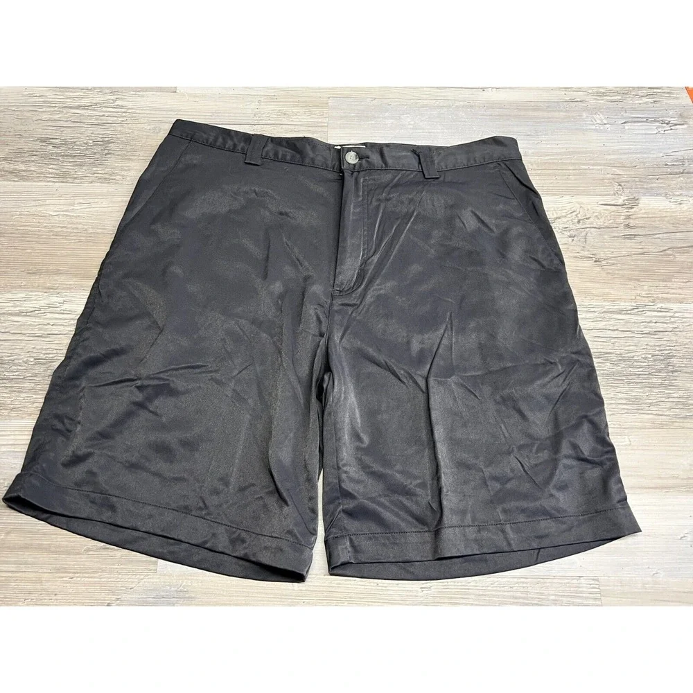 Adidas Stretch Mens Nylon Casual Golf Chino Shorts Black Size 36 Lightweight